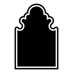 Islamic Arch Design Glyph with outline Black Filled silhouettes Design pictogram symbol visual illustration