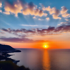 Fototapeta premium sunset in the sea