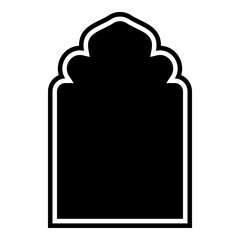 Islamic Arch Design Glyph with outline Black Filled silhouettes Design pictogram symbol visual illustration