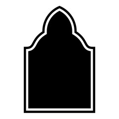 Islamic Arch Design Glyph with outline Black Filled silhouettes Design pictogram symbol visual illustration