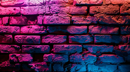 Fototapeta premium An old vintage wall in neon lighting. Spectacular background.