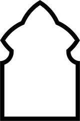 Islamic Arch Design Bold Line Outline Linear Black Stroke silhouettes Design pictogram symbol visual illustration