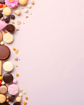 Happy easter delicious chocolates background