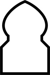 Islamic Arch Design Bold Line Outline Linear Black Stroke silhouettes Design pictogram symbol visual illustration