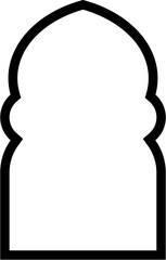 Islamic Arch Design Bold Line Outline Linear Black Stroke silhouettes Design pictogram symbol visual illustration