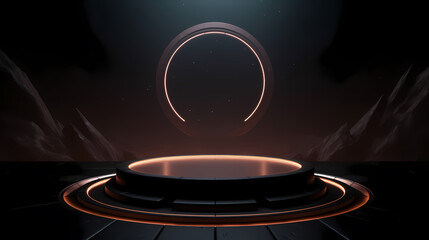 3D rendering minimalist background product booth, podium, stage, product commercial photography background, cosmetics booth