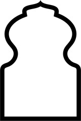 Islamic Arch Design Bold Line Outline Linear Black Stroke silhouettes Design pictogram symbol visual illustration