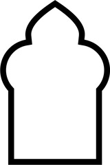 Islamic Arch Design Bold Line Outline Linear Black Stroke silhouettes Design pictogram symbol visual illustration
