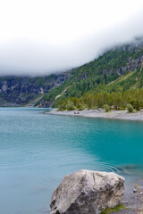 Fototapeta premium Oeschinen lake, a UNESCO site, Kandersteg Switzerland 