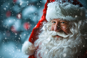 Weihnachtszauber im Schnee: Der festliche Santa Claus verzaubert die verschneite Landschaft