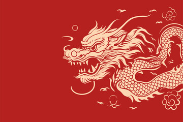 Vector gold china dragon symbol logo sticker label