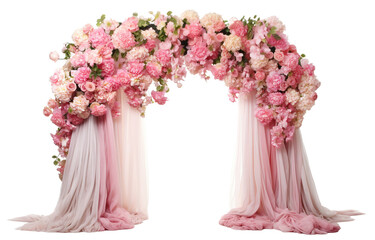 Beautiful wedding flower arch, cut out - obrazy, fototapety, plakaty