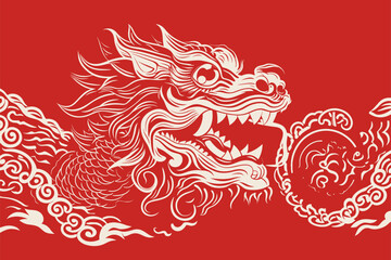 Vector gold china dragon symbol logo sticker label