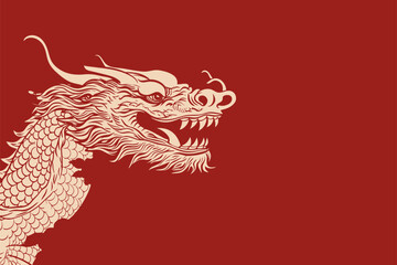 Vector gold china dragon symbol logo sticker label