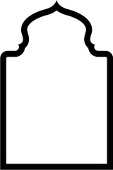 Islamic Arch Design Bold Line Outline Linear Black Stroke silhouettes Design pictogram symbol visual illustration