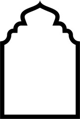 Islamic Arch Design Bold Line Outline Linear Black Stroke silhouettes Design pictogram symbol visual illustration