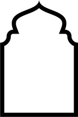 Islamic Arch Design Bold Line Outline Linear Black Stroke silhouettes Design pictogram symbol visual illustration