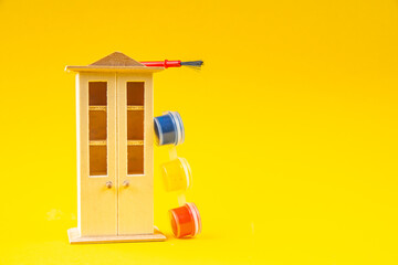 concept Furniture repair furniture restoring an old cabinet salon vintage advertising idea copy space background top view