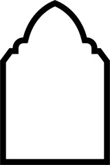 Islamic Arch Design Bold Line Outline Linear Black Stroke silhouettes Design pictogram symbol visual illustration