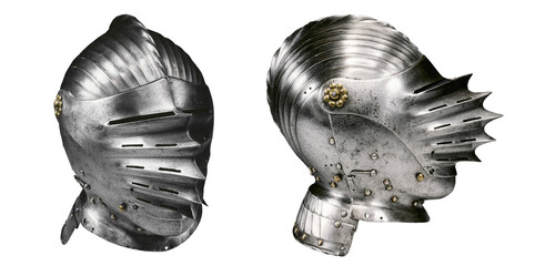 German Medieval Steel Helmet Civilization History  - obrazy, fototapety, plakaty