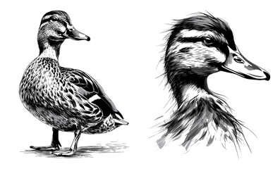 Nature's Portrait: Majestic Duck Illustration