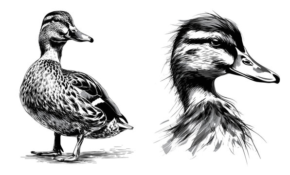 Nature's Portrait: Majestic Duck Illustration