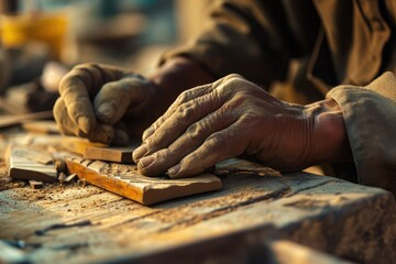 A close-up of a craftsman's hands at work, the intricate details and steady focus illustrating the artistry and skill in their trade.