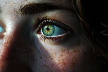 A close-up of a person's eyes, reflecting a myriad of emotions, capturing the depth and complexity of human experience.