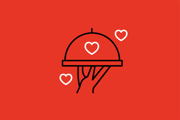 wedding banquet illustration in flat style design. Vector illustration.	