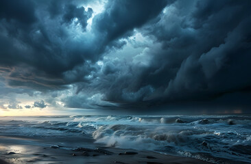 Dramatic Ocean Storm Cloudscape