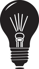 Minimalistic Radiance Vector Black Bulb Logo Shadowed Elegance Black Bulb Symbol