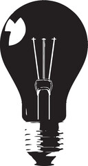 Shadowed Elegance Black Bulb Symbol Modern Illumination Black Bulb Vector Icon