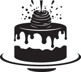 Taste of Sophistication Black Cake Vector Logo Symbolism Sleek Indulgence Black Cake Vector Logo Icon Design