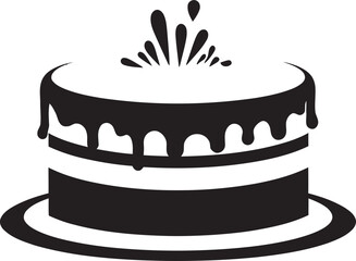 Subtle Illumination Black Cake Emblematic Symbol Shadows in Design Black Cake Vector Representation
