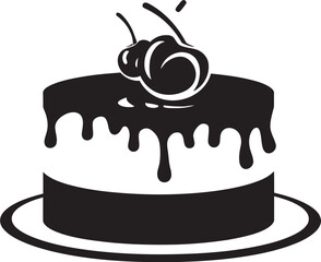 Elegant Luminescence Black Cake Vector Concept Crafted Shadows Black Cake Iconic Symbolism