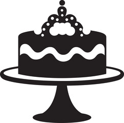 Abstract Lightplay Black Cake Emblematic Iconography Elegant Contrasts Black Cake Iconic Symbol