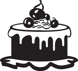 Gleaming Shadows Black Cake Vector Artistry Dynamic Radiance Black Cake Iconic Symbolism