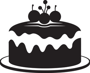 Abstract Illumination Black Cake Vector Identity Sculpted Elegance Black Cake Iconic Concept
