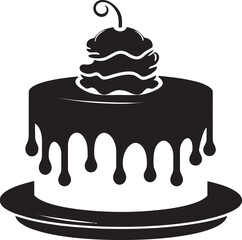 Elegant Design Black Cake Emblematic Design Crafting Brilliance Black Cake Iconic Creation
