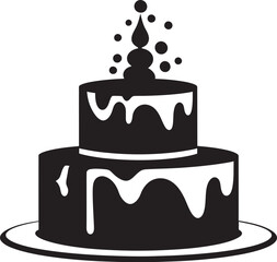 Stylish Confection Black Cake Icon Representation Modern Dessert Black Cake Vector Symbolism
