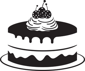 Celebratory Elegance Black Cake Emblematic Mark Abstract Celebration Black Cake Vector Creation