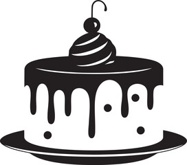 Black Cake Vector Logo Art of Taste Gourmet Elegance Black Cake Logo Identity