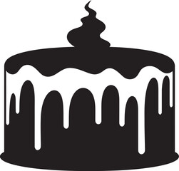 Sophisticated Temptation Black Cake Iconic Symbolism Black Cake Vector Logo Taste Refined