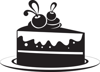 Artisanal Delights Black Cake Logo Representation Chic Dessert Black Cake Vector Logo Mark