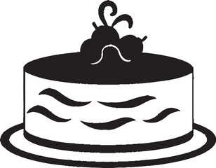 Chic Confectionery Black Cake Vector Logo Symbol Celebration in Design Black Cake Logo Emblematic Design