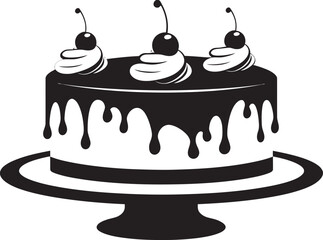 Evoke Sweetness Black Cake Vector Logo Mark Crafting Gastronomic Art Black Cake Logo Artistry