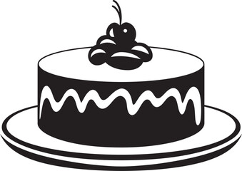 Taste Infusion Black Cake Logo Representation Evoke Sweetness Black Cake Vector Logo Mark