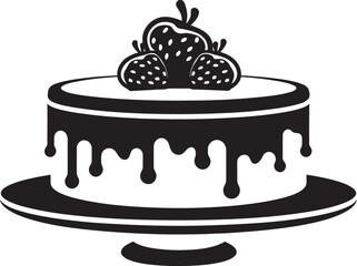 Artistic Temptation Black Cake Vector Logo Identity Flavorful Layers Black Cake Logo Artistry