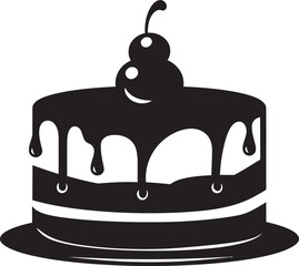 Flavorful Craftsmanship Black Cake Logo Representation Artistic Temptation Black Cake Vector Logo Mark