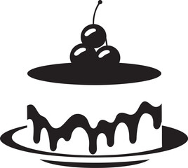 Artistic Temptation Black Cake Vector Logo Identity Flavorful Layers Black Cake Logo Artistry